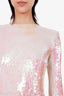 Balmain Iridescent Sequin Long Sleeve Mini Dress Estimated Size S