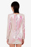 Balmain Iridescent Sequin Long Sleeve Mini Dress Estimated Size S