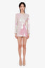 Balmain Iridescent Sequin Long Sleeve Mini Dress Estimated Size S