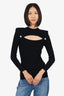 Balmain Black Ribbed Knit Cutout Detail Long Sleeve Top Estimated Size S