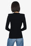 Balmain Black Ribbed Knit Cutout Detail Long Sleeve Top Estimated Size S
