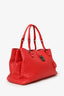 Bottega Veneta Red Intrecciato Leather Roma Bag