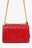 Gucci Red Leather Guccissima Padlock Crossbody Bag