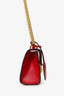 Gucci Red Leather Guccissima Padlock Crossbody Bag