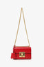 Gucci Red Leather Guccissima Padlock Crossbody Bag