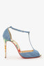 Christian Louboutin Denim T-Strap Heels Size 36