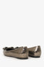 Salvatore Ferragamo Silver Leather Metallic Mosaic Ballet Flats Size 5.5