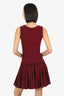 Alaïa Burgundy Knit Sleeveless Dress Size 38