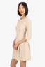 Alaïa Cream Knit Quartered-Length Sleeves Textured Dress Size 38