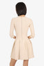 Alaïa Cream Knit Quartered-Length Sleeves Textured Dress Size 38