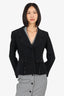 Louis Feraud Black Silk Single Breasted Bow Detail Blazer Size 6