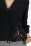 Louis Feraud Black Silk Single Breasted Bow Detail Blazer Size 6