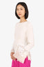 Oscar De la Renta Cream Silk/Lace Pleated Detail Blouse Size 4