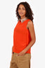 Gucci Orange/Brown Silk/Python Sleeveless Top Size 40