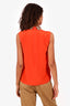 Gucci Orange/Brown Silk/Python Sleeveless Top Size 40