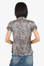 Blumarine Blugirl Leopard print Ruffle Detail Short Sleeve Top Size 42
