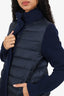 Moncler Navy Puffer/Knit Maglione Tricot Jacket Size L