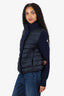 Moncler Navy Puffer/Knit Maglione Tricot Jacket Size L
