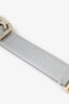 Pre-Loved Chanel™ 2020 Silver Leather Crystal/Pearl CC Square Bracelet