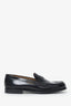 Prada Black Brushed Leather Triangle Logo Penny Loafer Size 11 Mens