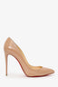 Christian Louboutin Nude Patent Leather Pointed Toe Heels Size 40.5