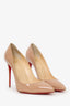 Christian Louboutin Nude Patent Leather Pointed Toe Heels Size 40.5