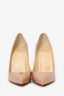 Christian Louboutin Nude Patent Leather Pointed Toe Heels Size 40.5