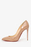Christian Louboutin Nude Patent Leather Pointed Toe Heels Size 40.5