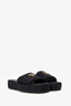 Prada Black Logo-plaque Woven Raffia Sandals Size 39