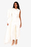 Solace London White One Puff Sleeve Cape Jumpsuit Size 38