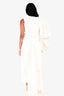 Solace London White One Puff Sleeve Cape Jumpsuit Size 38