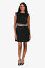 Rachel Gilbert Black Sleeveless Crystal Embellished Cut-Out Dress Size 4
