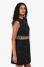 Rachel Gilbert Black Sleeveless Crystal Embellished Cut-Out Dress Size 4
