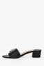 Jimmy Choo Black Leather Crystal Buckle Sandals Size 37
