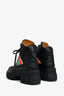 Gucci Black Leather Lace-Up Combat Boots Size 39