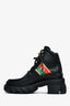 Gucci Black Leather Lace-Up Combat Boots Size 39