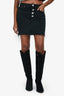 GRLFRND Black Denim Embellished Button 'Reese' Mini Skirt Size 26