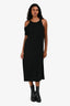 T By Alexander Wang Black Asymmetrical Midi Dress Size 4