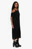 T By Alexander Wang Black Asymmetrical Midi Dress Size 4
