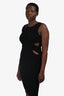 Helmut Lang Black Ribbed Cut-Out Dress Size M