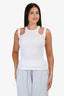 A.W.A.K.E. Mode White Cotton Ribbed Cut-Out Tank Top Size XS