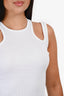 A.W.A.K.E. Mode White Cotton Ribbed Cut-Out Tank Top Size XS