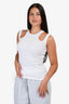 A.W.A.K.E. Mode White Cotton Ribbed Cut-Out Tank Top Size XS
