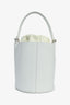 Jil Sander White Leather Drawstring Bucket Crossbody Bag