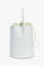 Jil Sander White Leather Drawstring Bucket Crossbody Bag