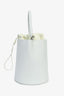 Jil Sander White Leather Drawstring Bucket Crossbody Bag