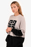 Givenchy Grey/Black Cashmere Logo Crewneck Sweater Size S
