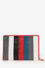 Balenciaga Crinkle Leather Striped Laptop Case