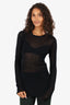 Lauren Manoogian Black Sheer Knit Long Sleeve Top Size 2