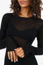 Lauren Manoogian Black Sheer Knit Long Sleeve Top Size 2